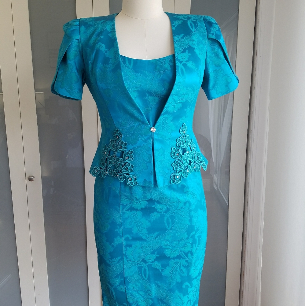 Vintage 90s Brocade Dress